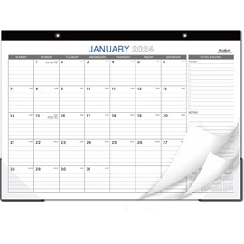2024 Desk Calendar - 12 Months Large Monthly Desk Calendar from Jan. 2024 - Dec. 2024, 17" x 12" Desk Calendar, Desk Pad, Large Ruled Blocks, To-do List & Notes, Best Desk Calendar for Organizing