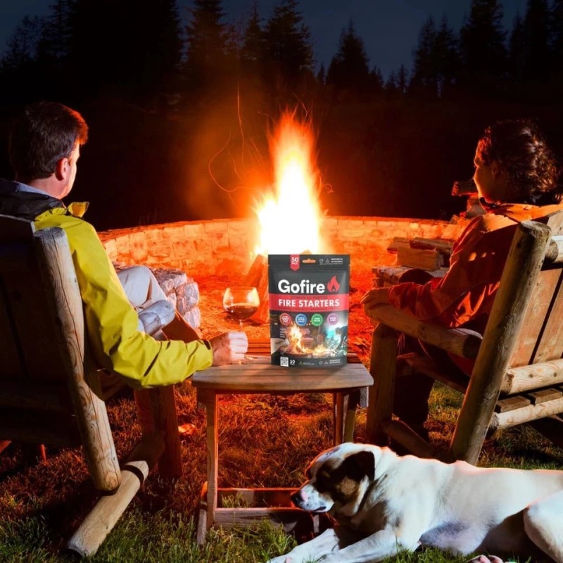 Gofire 50pc FIRE STARTERS Camping Hiking Backpacking Campfire Fireplace Grill