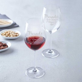 Leonardo Weingläser Freunde für immer mit Namens Gravur - Geschenkset für die beste Freundin auch ideal als Geburtstagsgeschenk - Der perfekte Mädelsabend bei Gutem Wein Farbe Daily