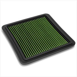 Green Reusable&Washable High Flow Drop-in Air Filter Compatible with 06-15 Mitsubishi L200/Triton