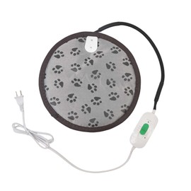 Littledropet Rabbit Guinea Pig Heating Pad for Small Animal,Squirrel Hedgehog Chinchilla Bed Mat,Fire Retardant Chicks Chicken Heated Bed with Chew Resistant Steel Cord (Black, Dia 12inch)