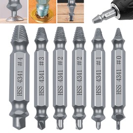 SHAPEPOTY Damaged Screw Extractor Set - 6 Different Types of Damaged Screw Removal Tools - HSS 4341 Suitable for Removing Damaged or Broken Screws