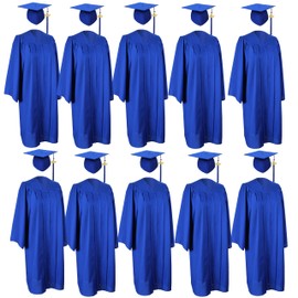MyGradDay Unisex Matte 10 Pcs Graduation Cap and Gown 2025 Tassel set for High School and Bachelor