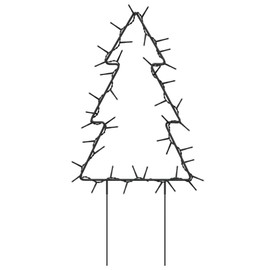 vidaXL Christmas Trees, Illuminated Christmas Tree with Ground Spikes, 50 LEDs, Waterproof LED Christmas Tree with 8 Lighting Modes, Christmas Lighting, Christmas Decoration, 90 cm, Pack of 3