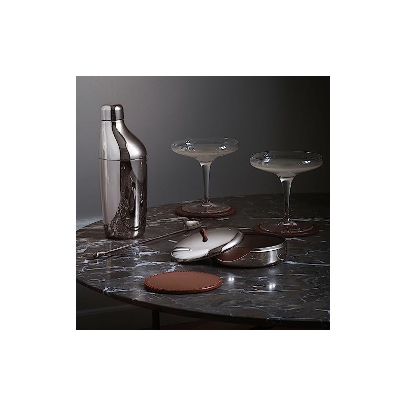 Georg Jensen 10016977 Coaster Set of 4 MANHATTAN Silver