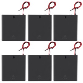 FOXTIP 4 AA Battery Holders with Switch and Leads, 6V Battery Compartment with On/Off Switch for Convenient Power Management,Total 6 Pcs