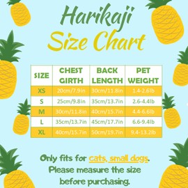 Harikaji Pet Clothes,Lovely Summer Fruit Dog T-Shirt Puppy Clothes Dog Skirt Dress Cats Clothes for Small Dogs Cats Puppy (M-Back Length 30cm, Pineapple Skirt)