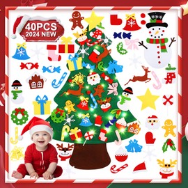 Felt Christmas Tree Children, Christmas Tree DIY 3.2 ft, Christmas Tree Felt Children, with Christmas Decoration Children Removable 40 Pieces, Christmas Tree Children, Felt Christmas Tree Children,
