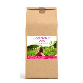 Cellavita Iodine Natur Vita | Made from Kelp Algae with Astaxanthin - Brown Algae Blue Algae Blood Rain Algae | Natural Iodine Source | Seaweed without Additives | 300 Capsules