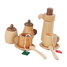 Colcolo Afternoon Tea Set Children Tea Party Set Wooden Handcraft Toy Early Educational Kitchen Pretend Play Toy Food Play for Kids