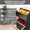 Large Potato and Onion Storage Bin - Wooden Stackable Bread