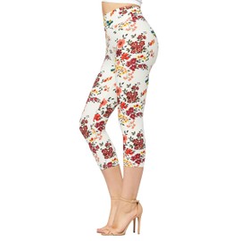 Conceited Capri Leggings for Women - High Waisted - Soft - Casual - Garden Party - One Size