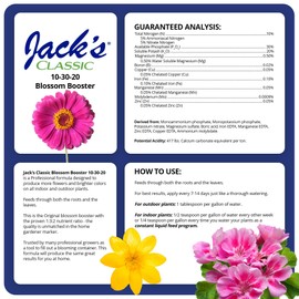 Jack's Classic 10-30-20 Blossom Booster Water-Soluble Fertilizer with Micronutrients for Increasing Color and Quantity of Blooms in Flowering Plants, 1.5lbs, 2 Pack