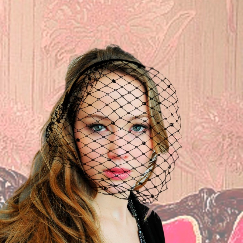 HIWIND Mesh Veil Headband Fascinators Hat 1920s Headpiece for Women