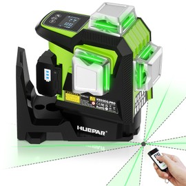 Huepar 360 Nivel láser con pivote eléctrico, ajuste fino y visualización de ángulo de punto redondo, 113 pulgadas de alta precisión, nivelador Lazer  