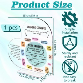 1 Set 5.9 * 5.7inch Mental Health Things I Can Control Decor, Office Desk Accessories, Office Decor, Acrylic Office Decor (Transparent, 5.7"x5.9")
