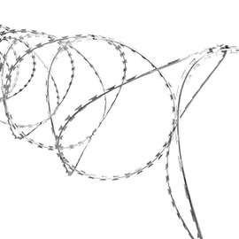 vidaXL 18" Razor/Helical Barbed Wire Clipped Galvanized Steel 1 Coil 328 Feet Coverage