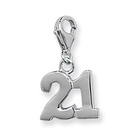 jewellerybox Sterling Silver 21st Birthday Clip on Charm