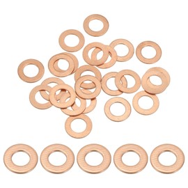 PATIKIL M8 Copper Washer Sealing Ring, 25 Pieces 8mm ID 14mm OD 1mm Thickness Metric Flat Sealing Gasket Crush Washer for Screws Bolt Sump Plugs Oil Drain