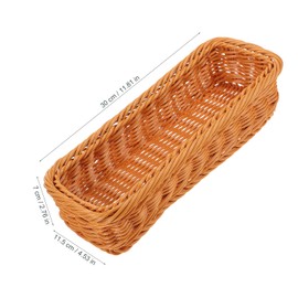 Healeved DOITOOL Rattan Effect Storage Baskets - Small Storage Baskets, Office Home and Kitchen Tidy Organiser, Storage Box for Home, Kitchens, Offices, Cupboards, Bathrooms and Shelves