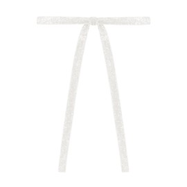 SIMISI RIBBON 24 Pcs White Glitter Velvet Christmas Tree Bows Sparkle Door Garland Decor Vintage Wreath Bow (3/8'' Width, 5 * 7 inch)