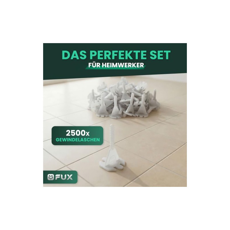FUX Tile Levelling System 1 mm, Pack of 2500 Thread