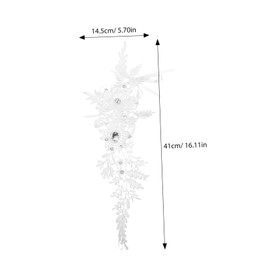 Ipetboom 1 Pair Elegant Lace Fingerless Wedding Gloves with Rhinestone Embellishments Dazzling Bridal Tulle Gloves for Women for Wedding Parties and Special Occasions