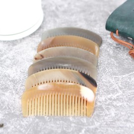 TAMAWire TAMAWIRE Natural Buffalo Horn Comb, Hair Comb, Anti Static Horn Comb, Beard Comb, Horn Fine Tooth Comb, Gift For Men Women Mom Wife Daughter, Birth Day (Style D)