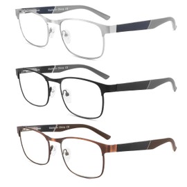 DONGDI Reading Glasses for Women Men,Blue Light Blocking Readers,Comfort Spring Hinges Metal Cheaters Magnification Eyewear +1.00