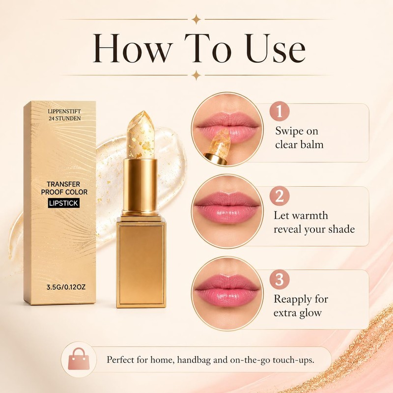 KivorColour Changing Lipstick,PH Adjusting Clear Lipsticks