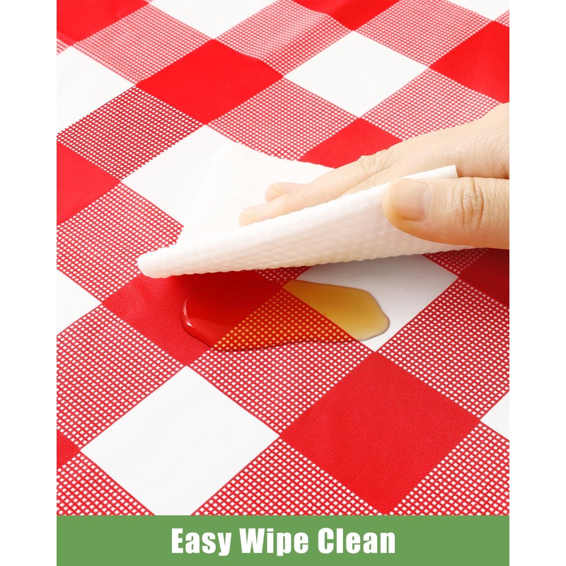 Smiry 8 Packs Gingham Disposable Table Cloth, 54 x 108