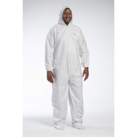Posi Wear BA - Protective Microporous Disposable Coverall, Hooded Suit, Zipper Front with Elastic Wrists & Ankles, 2X-Large, Pack of 1