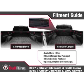 Bull Ring Inner Bed Retractable Truck Bed Tie Down Anchors, Built for 2007+ Chevy Silverado & GMC Sierra, 2015+ Chevy Colorado & GMC Canyon, Fits in Truck Bed Stake Pockets, Easy Installation, 9 Pack