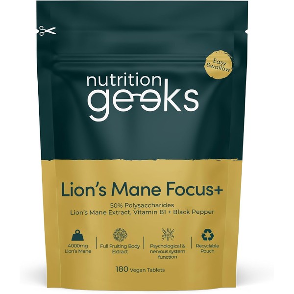 Lions Mane Supplement 4000mg with Vitamin B1 & Black Pepper,