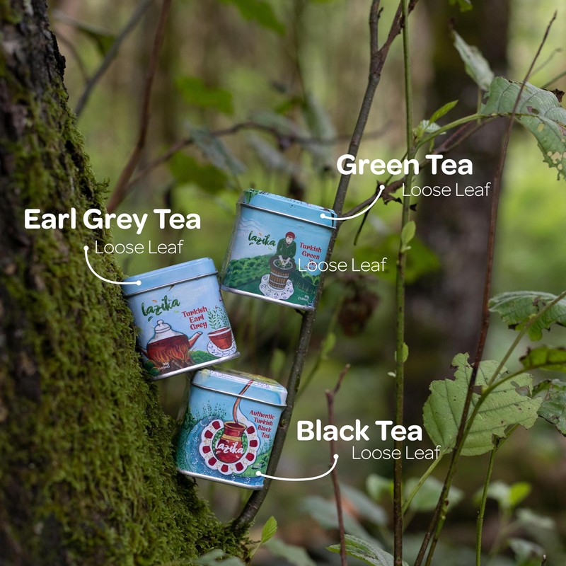 Lazika Loose Leaf Tea Set, Earl Grey, Black and Green