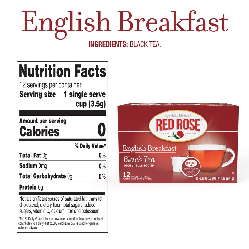 Red Rose Teas Black Teas, 72 Single Serve Cups K-Cup