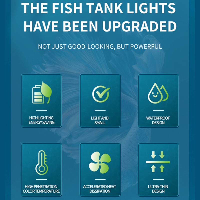 LED Aquarium Light Professional 4 Rows Splashproof Natural Lighting Simulation