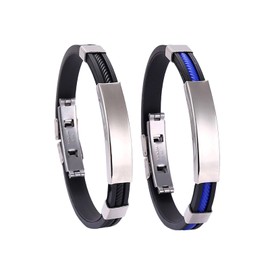 Asiamist Apus lon Theraoeutic Lympunclog Titanium Wristband Adjustable Lympunclog Titanium Wristband Bracelet Detox Lymph Unclog Wristbands for Men and Women (Black+Blue)