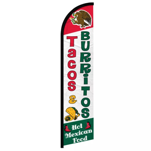 Unbranded Tacos & Burritos Full Curve Windless Swooper Flag Concessions