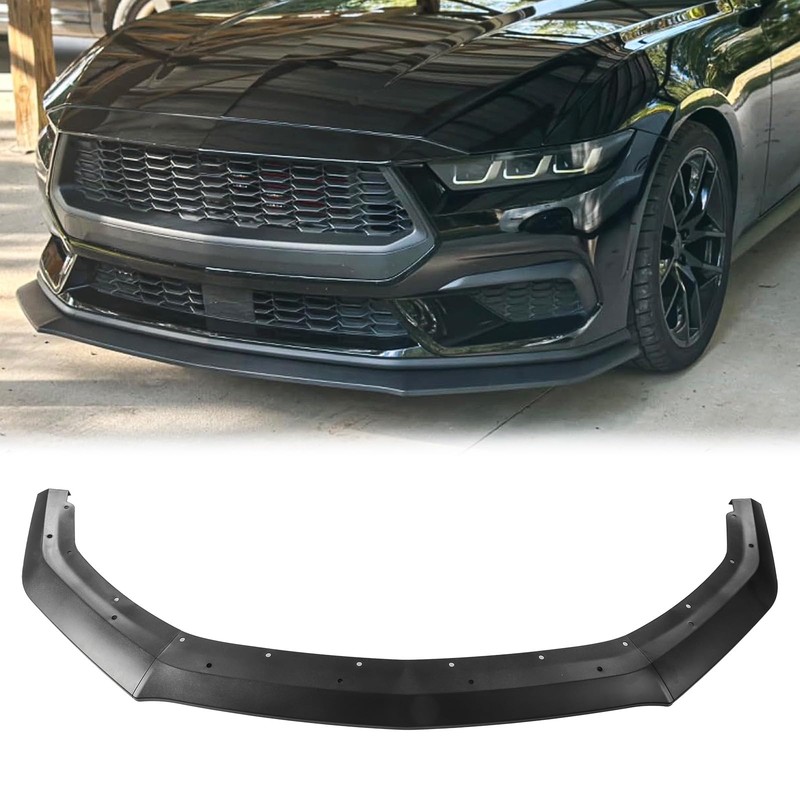 Fancemot Matte Black Front Bumper Lip Compatible with Ford Mustang