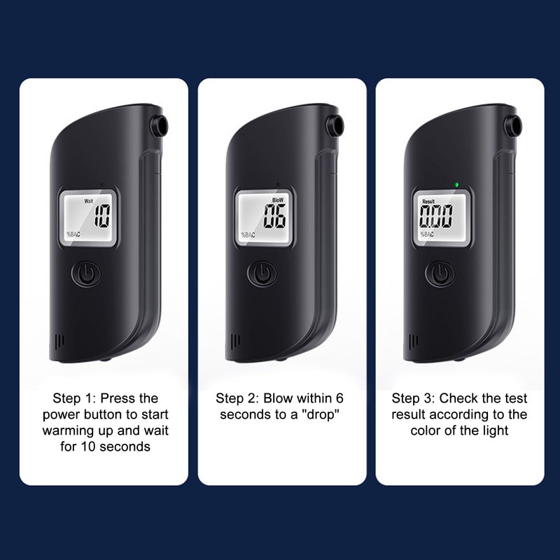 Portable Alcohol Tester Professional High Accuracy Sensitive LCD Digital Display