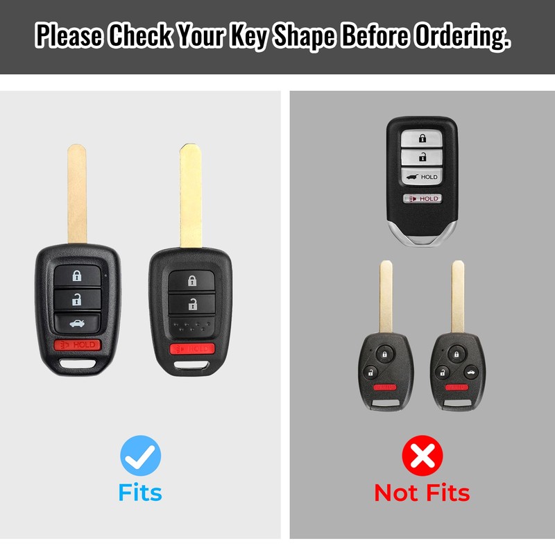 GripKeyShell Black Key Fob Cover with Keychain, 4‑Button Soft TPU