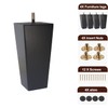 SHANJUE Black Sofa Legs-Furniture Legs 6 inch,Square Couch Legs Pack