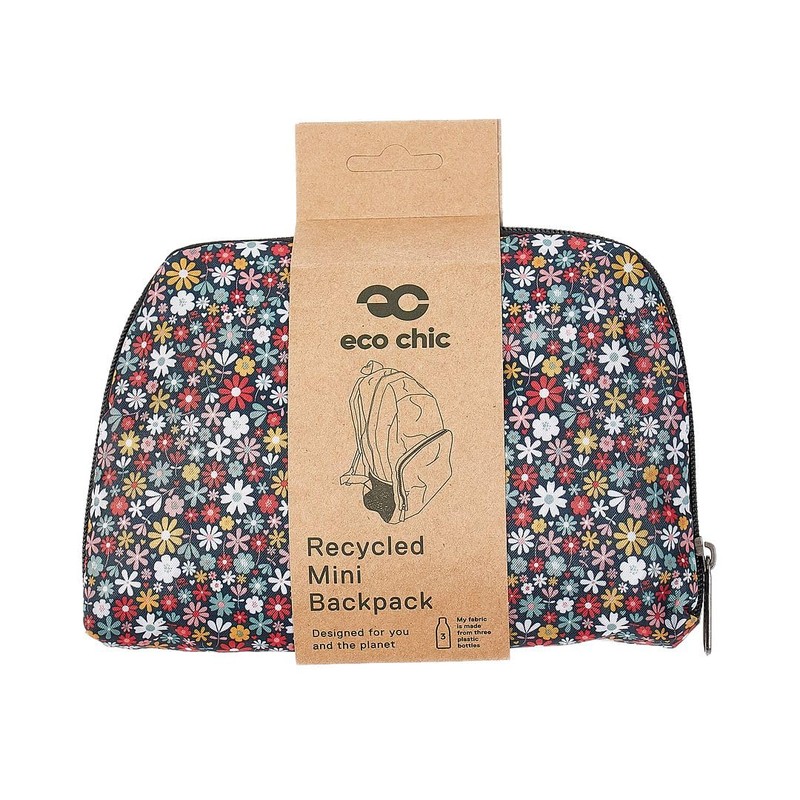ECO CHIC Lightweight Foldable Water Resistant Mini Backpack Folds Into
