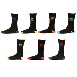 John Rider 7 Pairs of Mens Days of the Week Novelty Socks, UK Mens Shoe Size 6-11