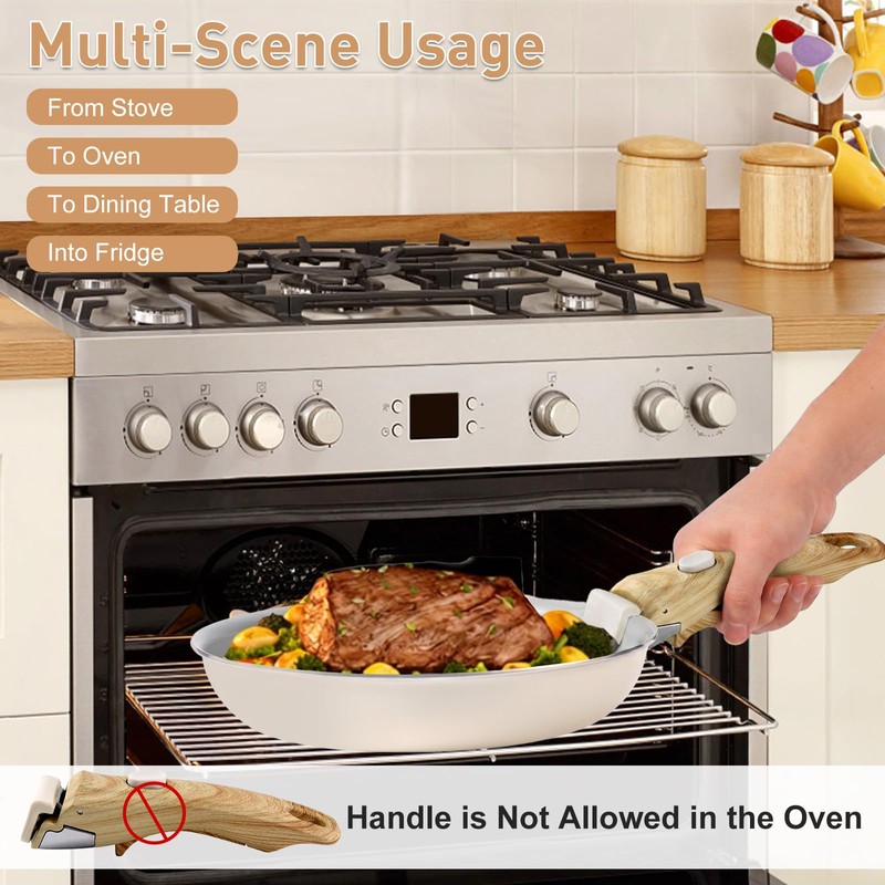 2 Pack Removable Handles for Pots and Pans - Universal