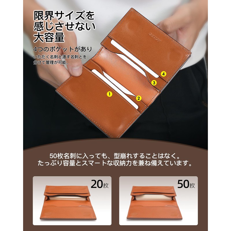 Business Card Holder, Men's, Tochigi Leather, Genuine Leather, Business Card