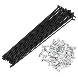 Motoforti Universal Bicycle Spokes Bike Wheel Spokes 14G 187mm Length Carbon Steel Black 1 Set