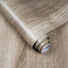 Anmon Wood Grain Contact Paper Peel and Stick, Light Brwon Walnut Wallpaper, Self Adhesive Natural Wood Wallpaper for Home Decoration 15.7’‘*118’‘