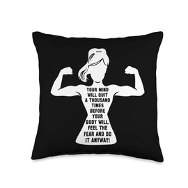 Women Gym Motivation Workout Motivational Fitness Lover Gift Throw Pillow